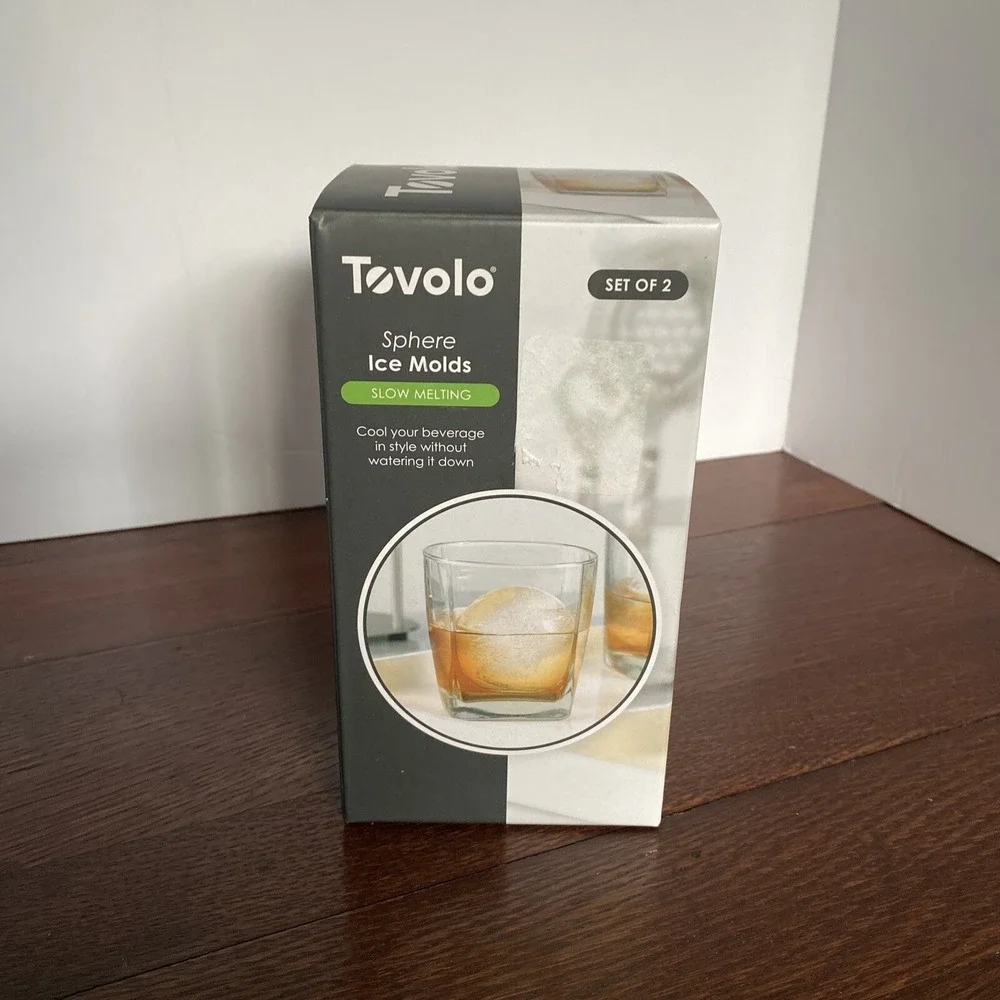 TOVOLO Sphere Ice‎ Molds Stackable Slow Melting  Set of 2 New In Box